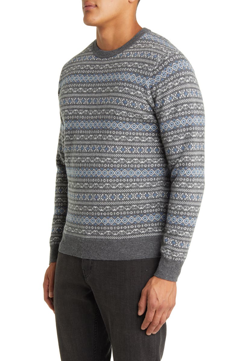 Peter Millar Conway Fair Isle Wool & Cashmere Crewneck Sweater, Alternate, color, 