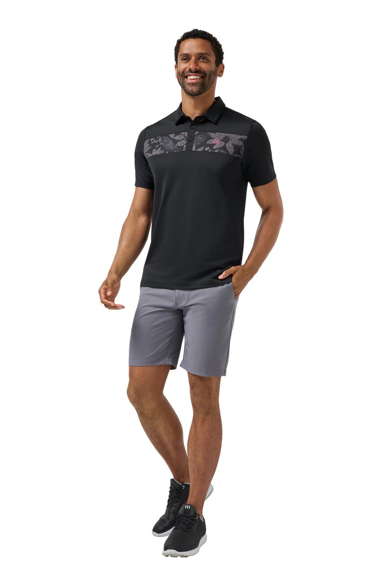 TravisMathew Good Good Chest Stripe Polo, Alternate, color, Black/ Damson