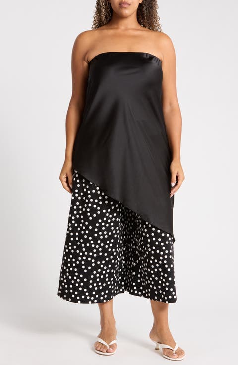 Asymmetric Strapless Tunic Top