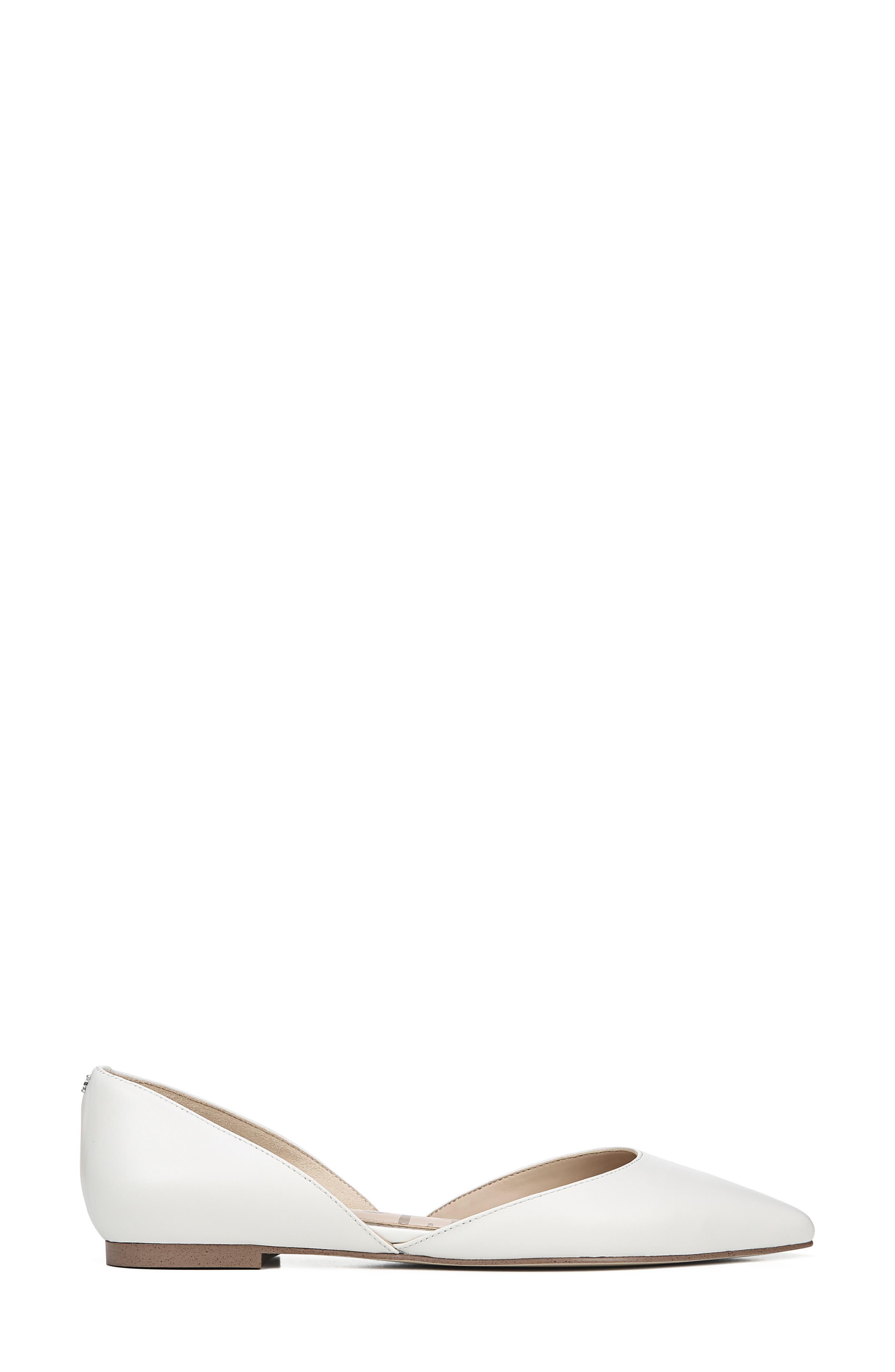 Rodney Pointy Toe d'Orsay Flat, Alternate, color, BRIGHT WHITE NAPPA LEATHER