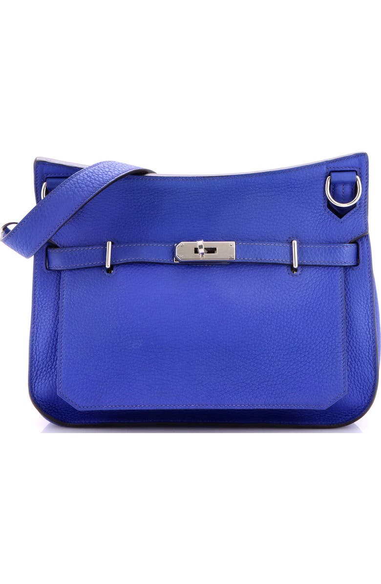 Pre-Owned Hermes Jypsiere Bag Clemence 28, Main, color, Bleu Electrique