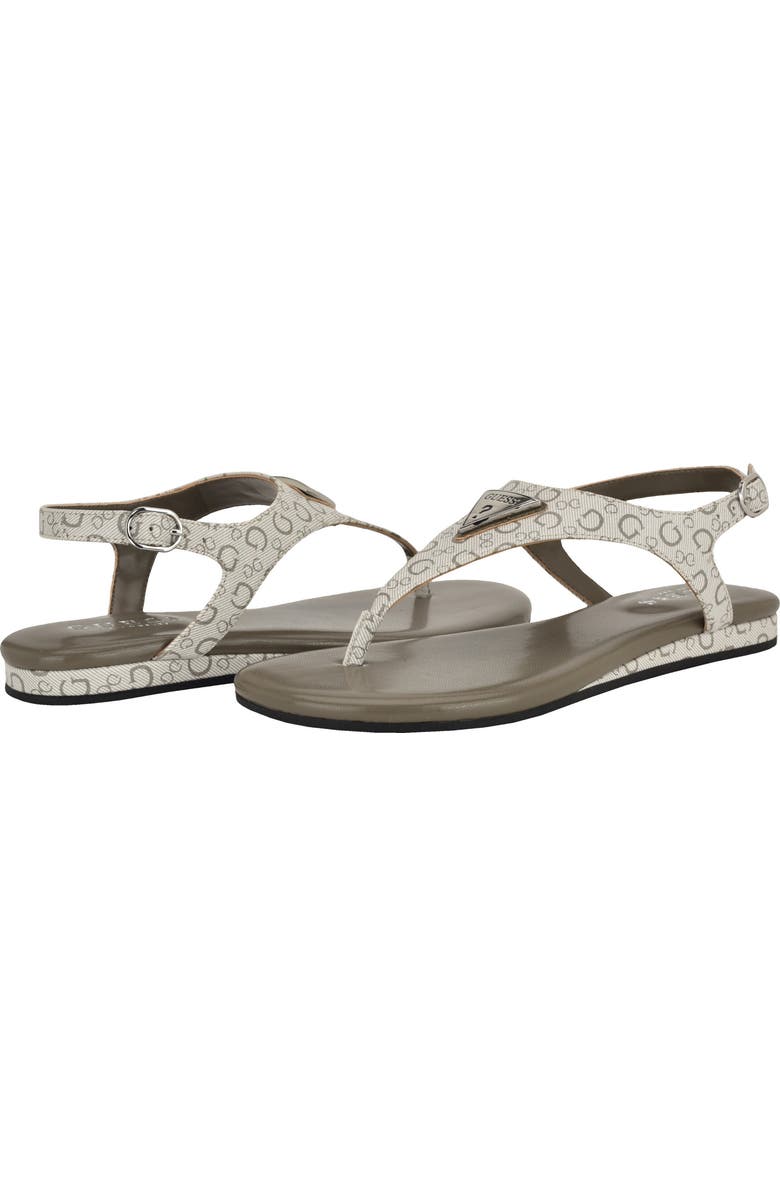 GUESS Jerrah Faux Leather Thong Sandal, Alternate, color, White