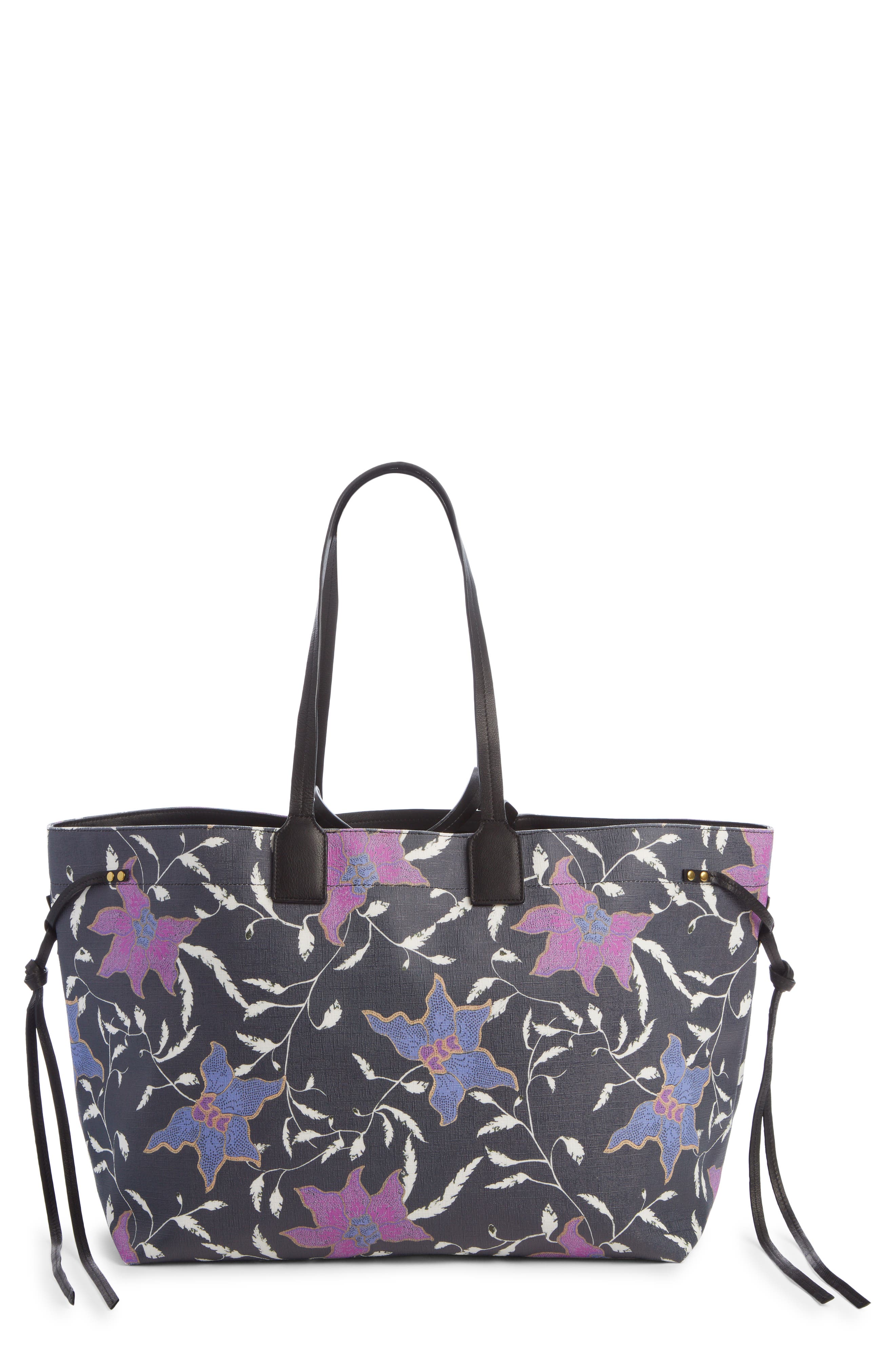 Isabel Marant Wydra Floral Print Coated Canvas Tote, Main, color, 