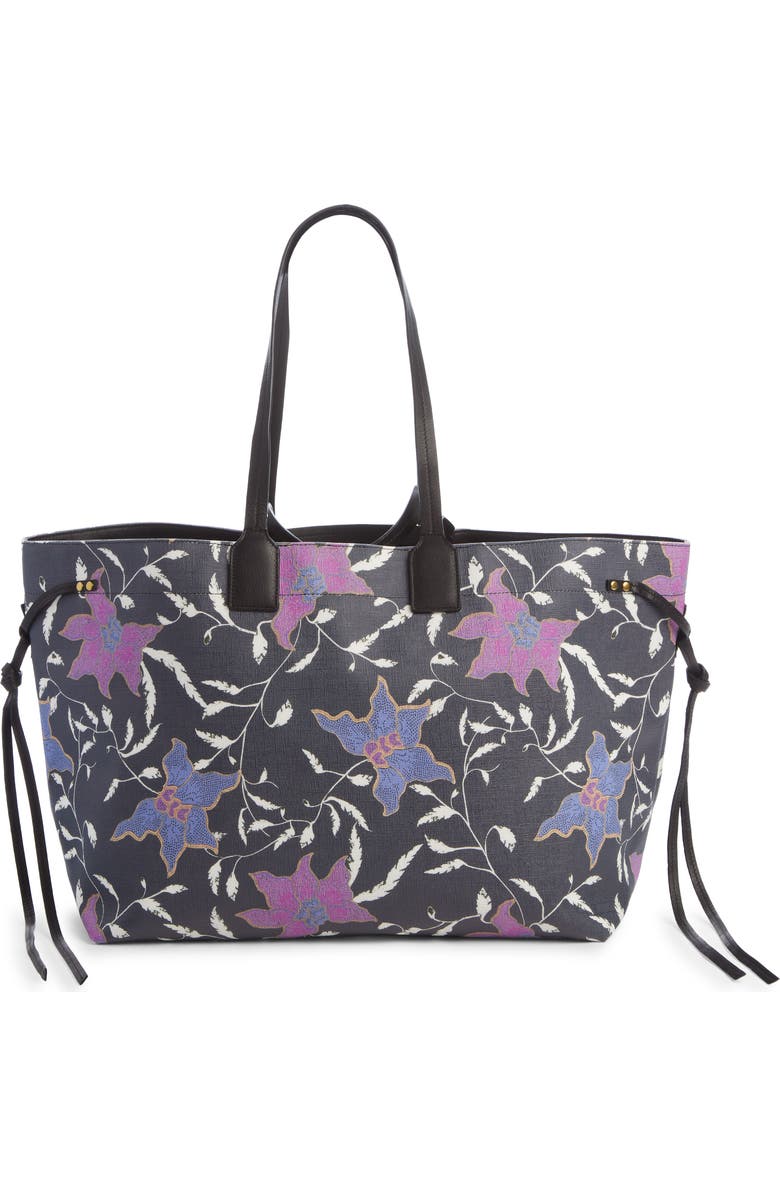 Isabel Marant Wydra Floral Print Coated Canvas Tote, Main, color,