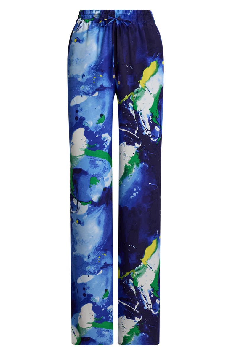 Lauren Ralph Lauren Abstract Print Wide Leg Pull-On Pants, Alternate, color, Blue/ Multi