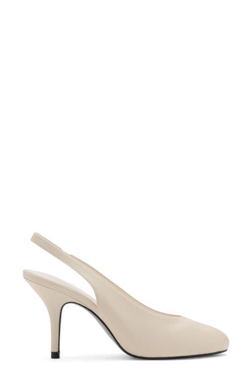 Mango Peep Toe Slingback Pump In Neutral