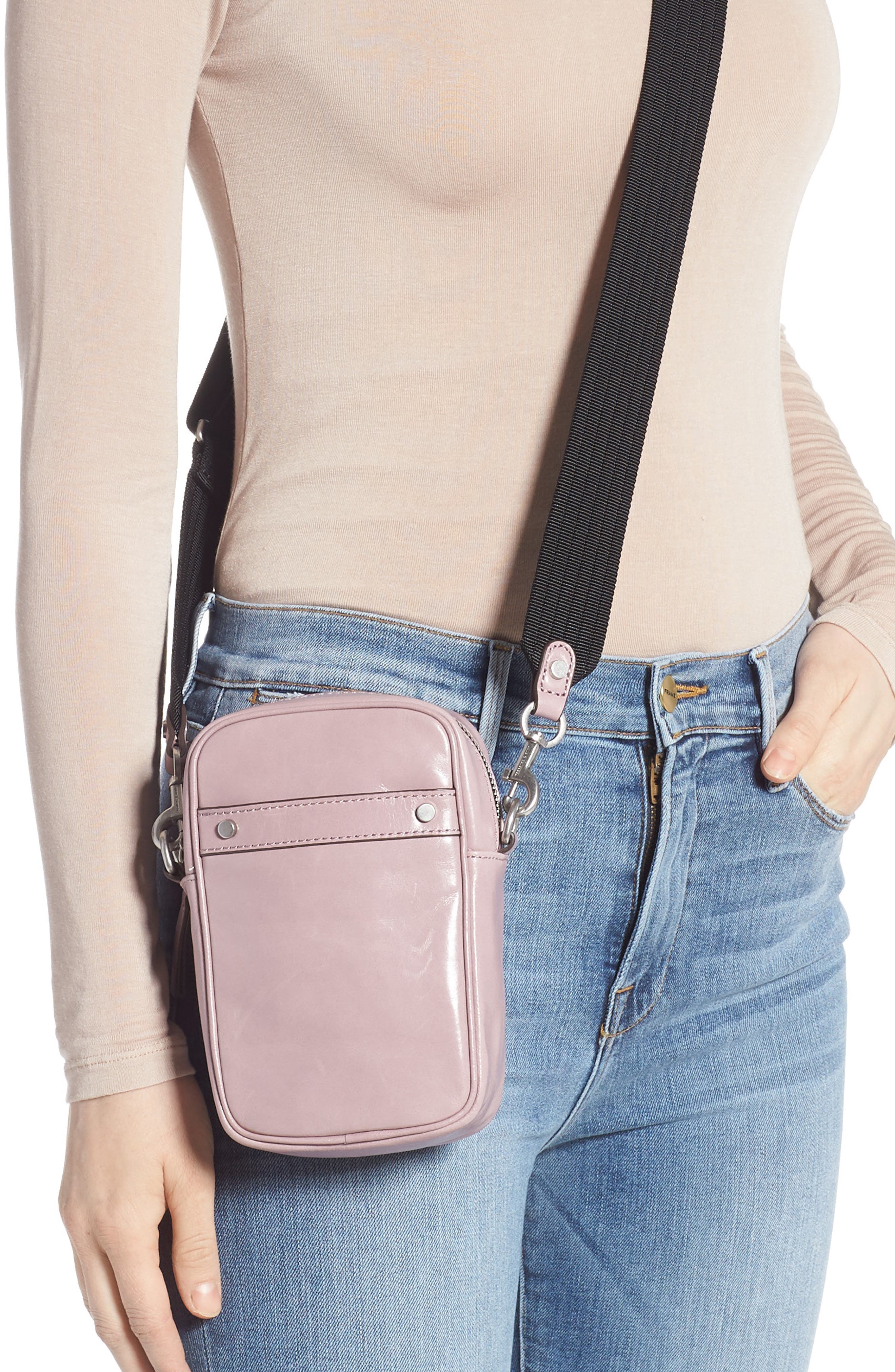 Murphy Glazed Leather Crossbody Bag, Alternate, color, PURPLE QUAIL
