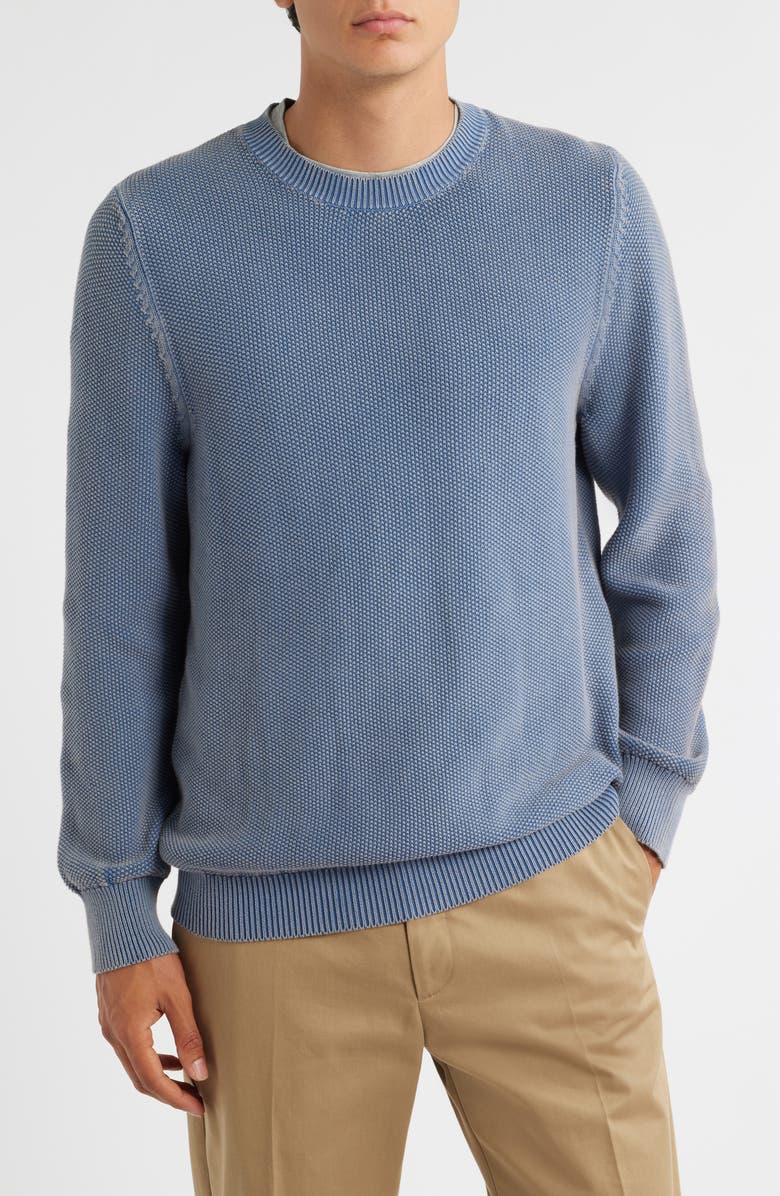 Treasure & Bond Garment Dyed Cotton Sweater, Main, color, Blue Vintage