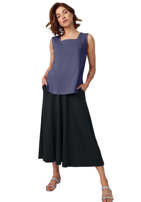 Stretch Cotton Square Neck Tank (Plus)