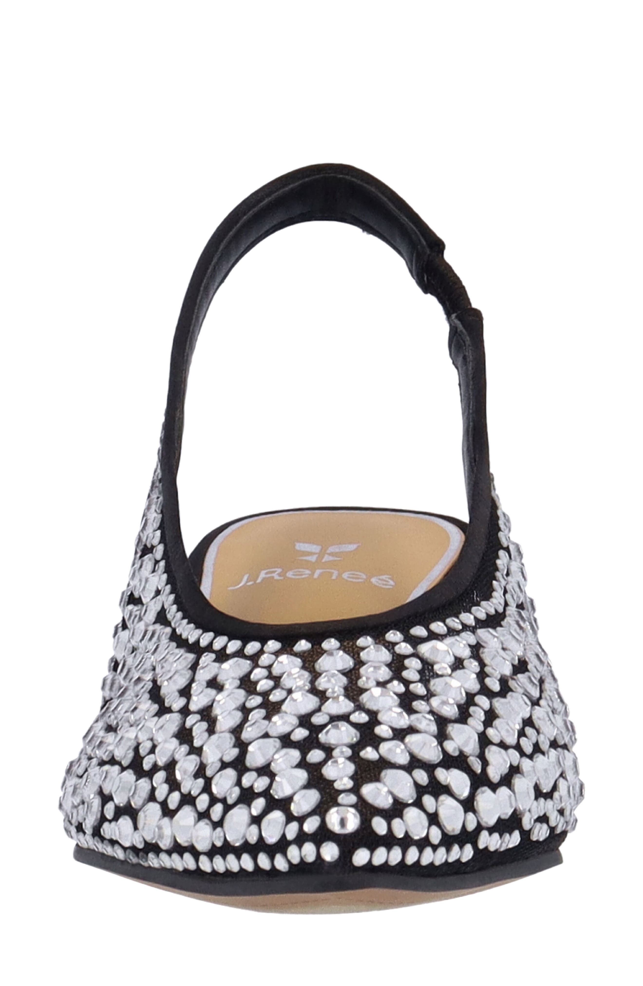 J. Reneé Tressa Slingback Pointed Toe Kitten Heel Pump, Alternate, color, Black