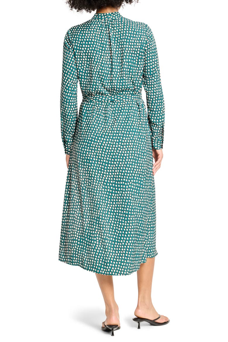 Olivia Shadow Dot Long Sleeve Faux Wrap Dress, Alternate, color, GREEN MULTI