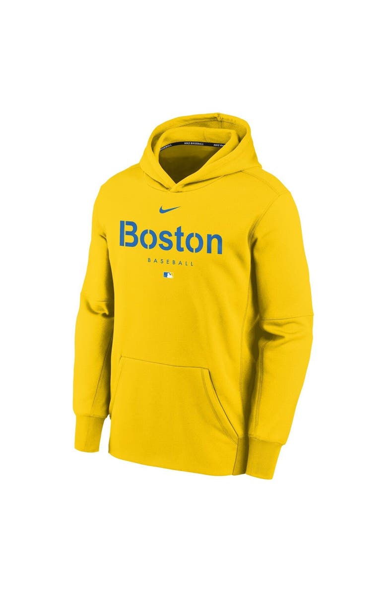 Nike Youth Nike Yellow Boston Red Sox City Connect Performance Pullover Hoodie, Alternate, color, 