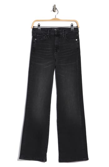 7 For All Mankind Alexa High Waist Wide Leg Jeans In Black
