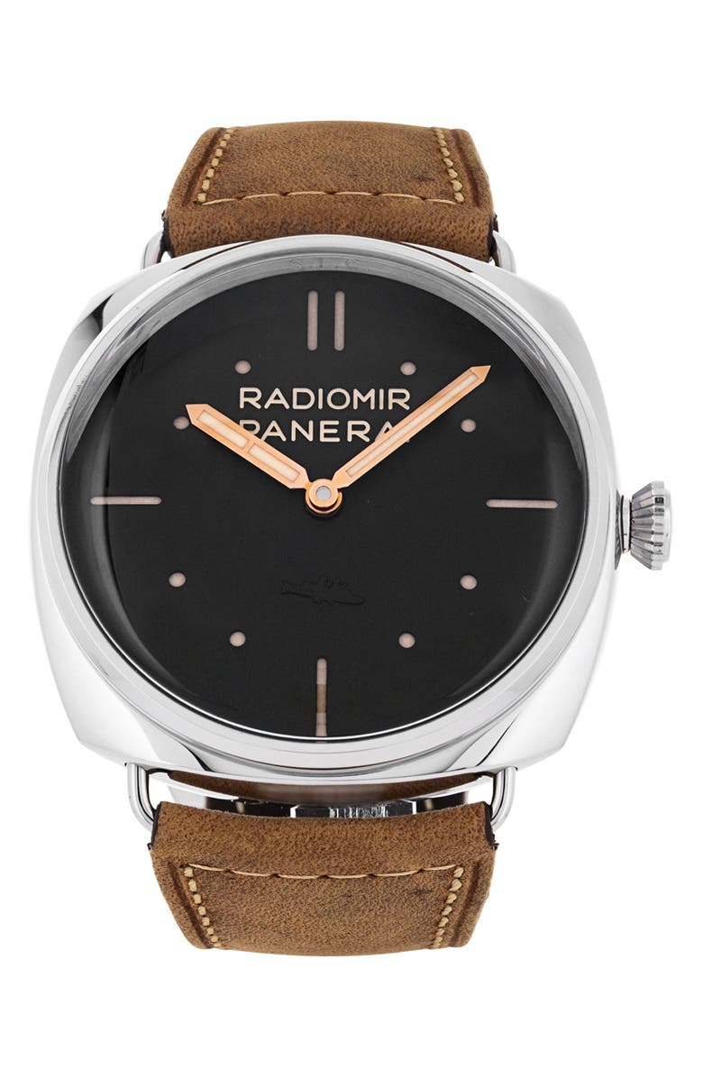 Watchfinder & Co. Panerai Preowned 2013 Radiomir Manual Leather Strap Watch, 47mm, Main, color, 