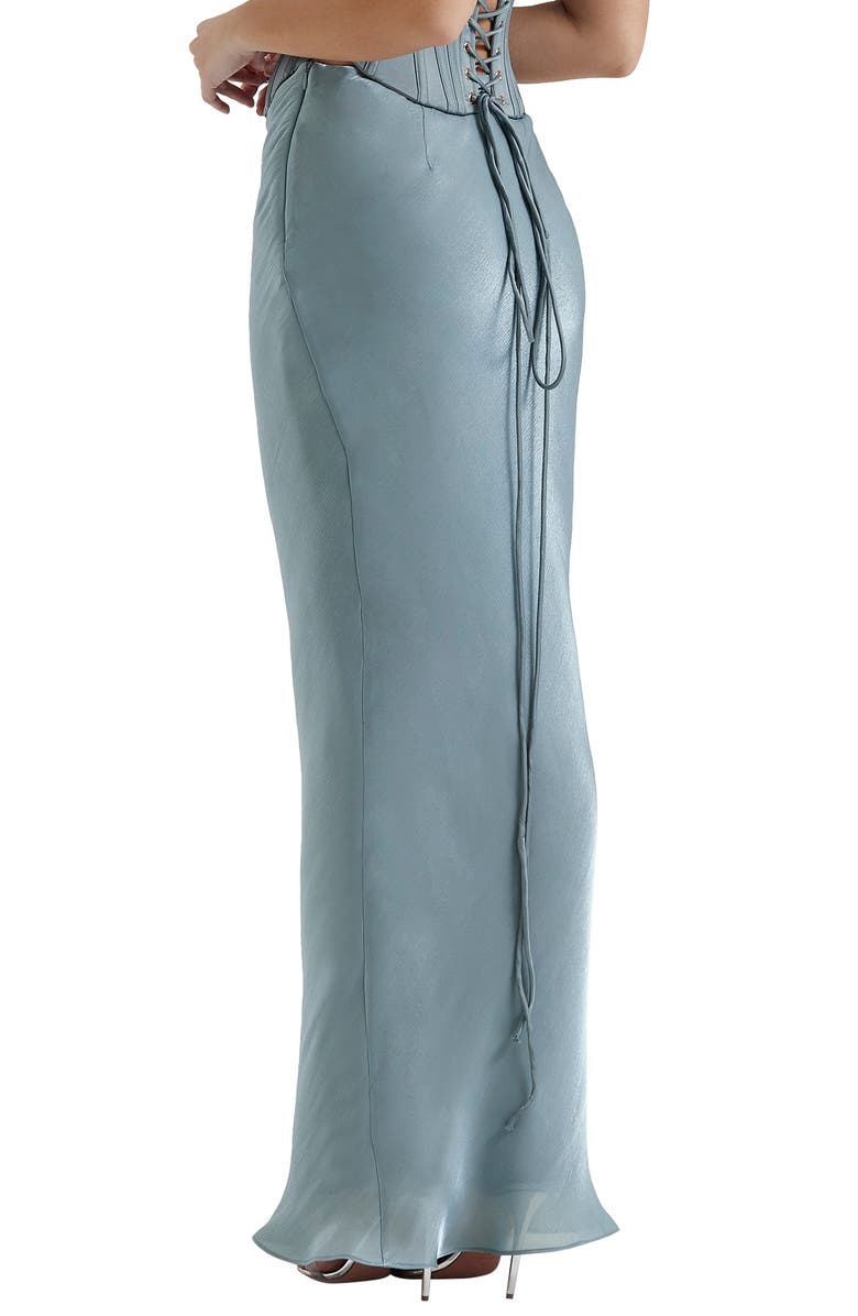 HOUSE OF CB Amadi Shimmer Chiffon Maxi Skirt, Alternate, color, Cool Blue