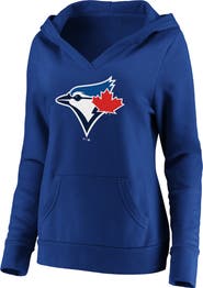 FANATICS Women's Fanatics Branded Royal Toronto Blue Jays Official Logo Crossover V-Neck Pullover Hoodie