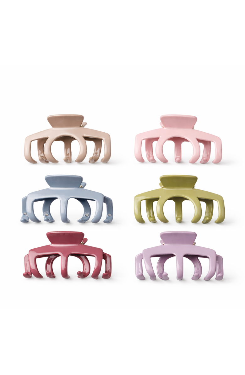 Donatello Gian Soft Matte Claw Clip Set 6 Pack, Main, color, Brown