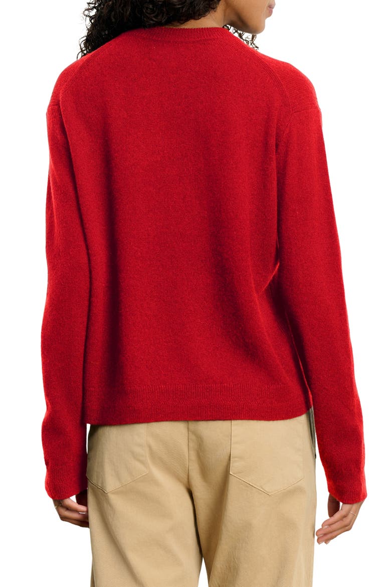Crystal Cashmere Crewneck Sweater, Alternate, color, RED