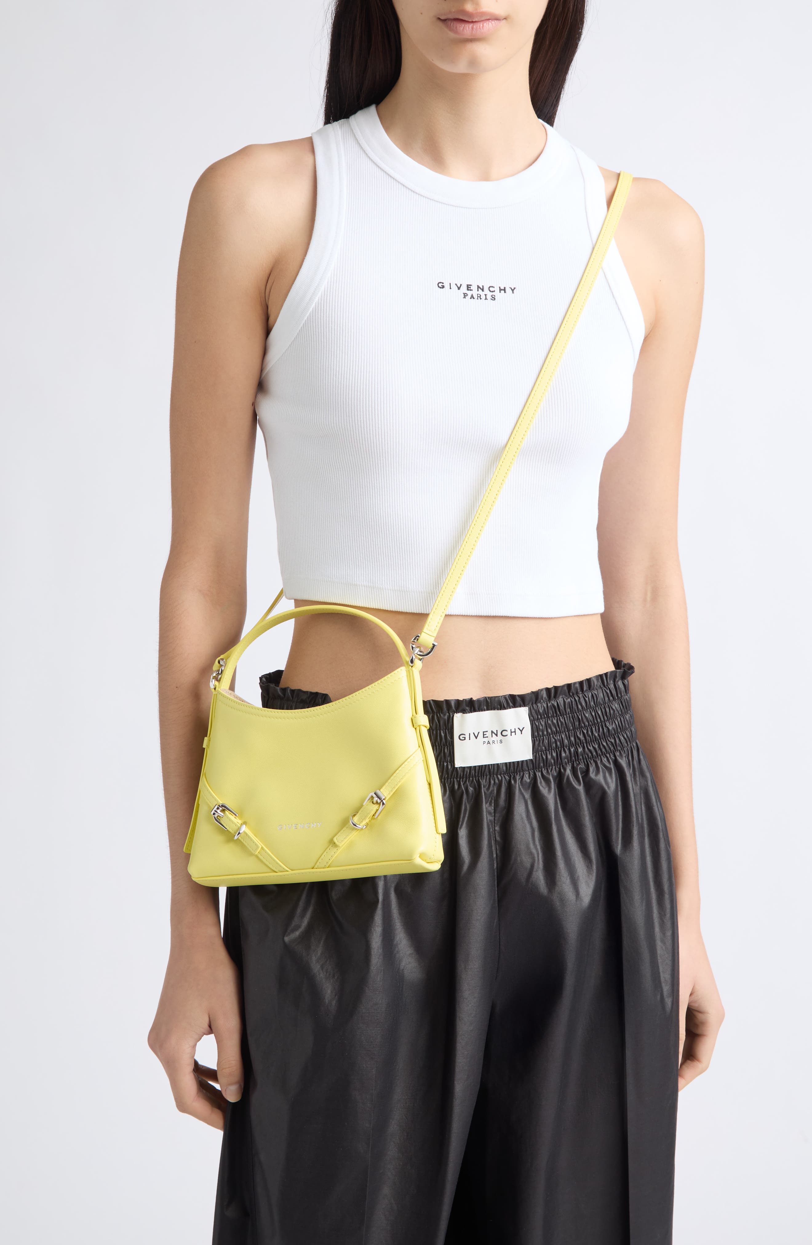 Nano Voyou Leather Shoulder Bag, Alternate, color, 725-ACID YELLOW