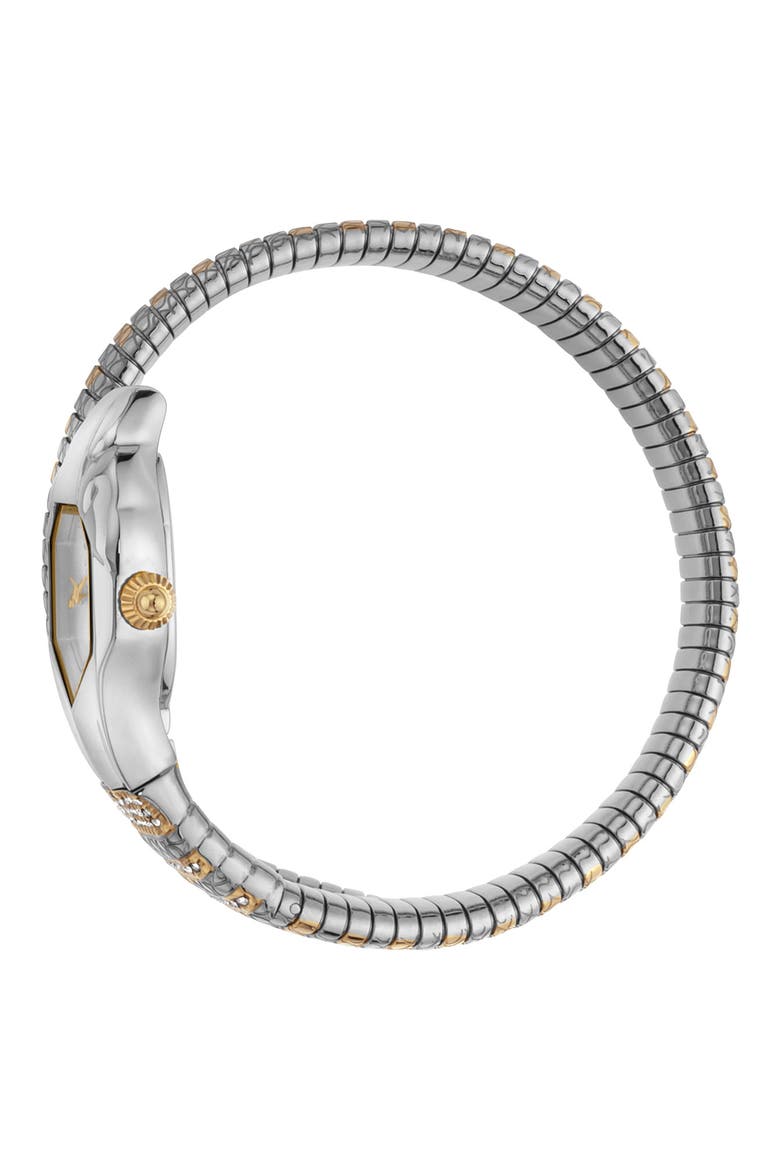Glam Snake Wraparound Bracelet Watch, 22mm, Alternate, color, TWO TONE