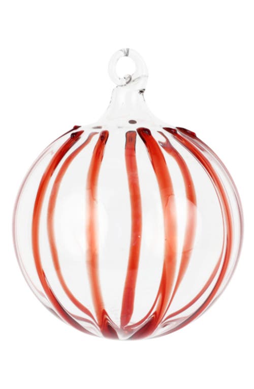 Vietri Nuovo Stripe Glass Ornament In Red