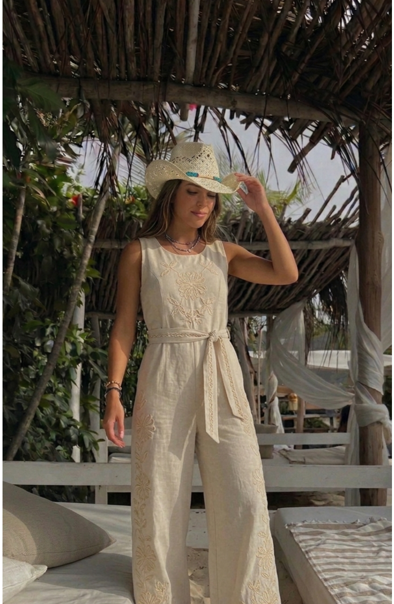 Manela Roxy  Handwoven Straw Sun Hat - Bohemian Summer Fedora, Alternate, color, Natural / Turquoise