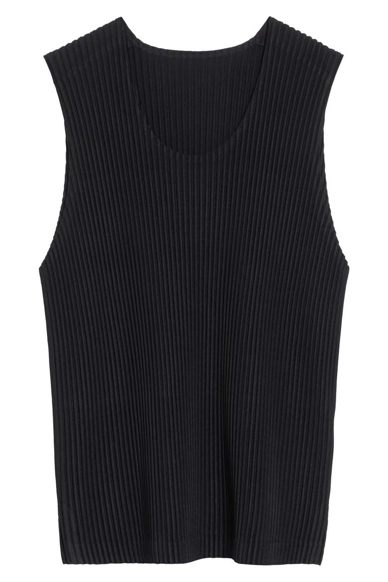 Monthly Colors June Pleated Sleeveless Top, Alternate, color, BLACK