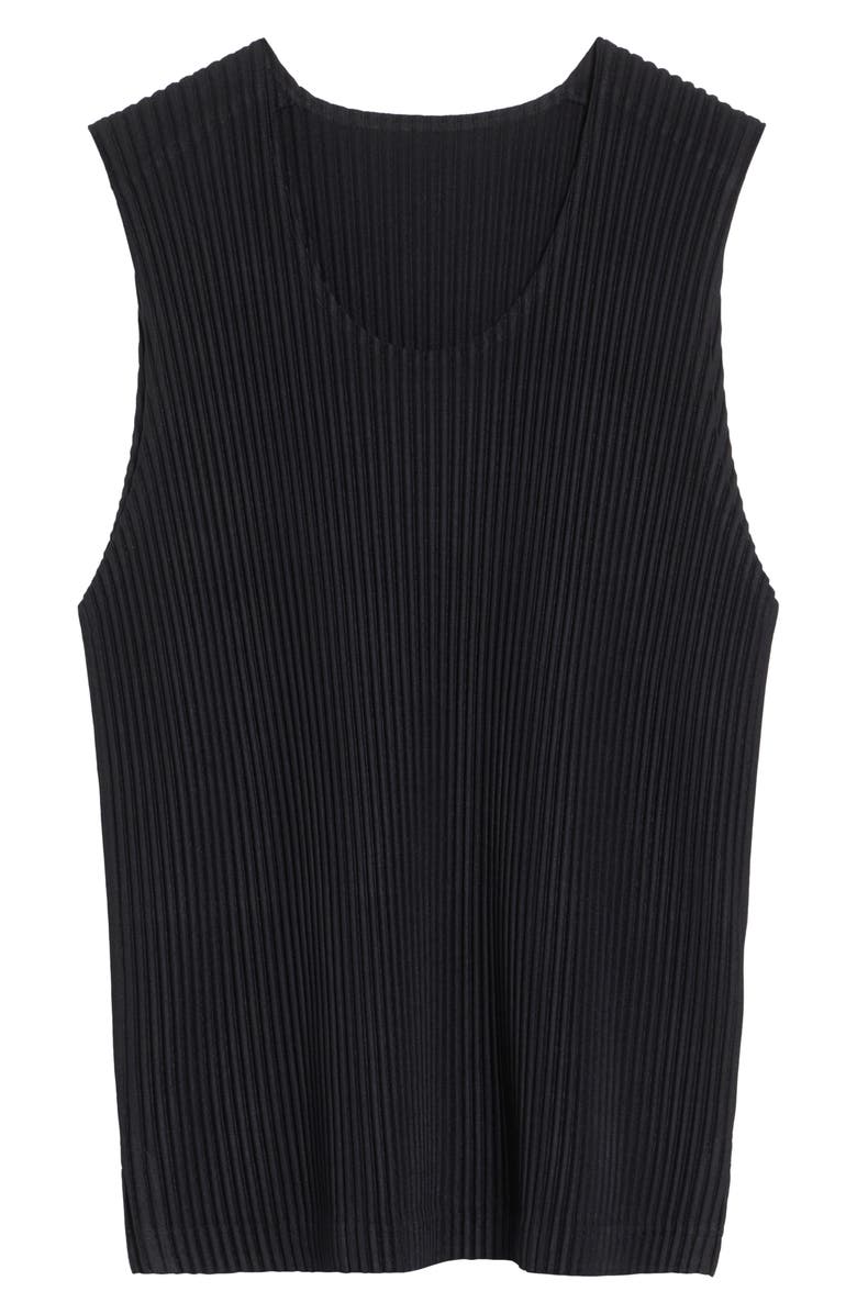Homme Plissé Issey Miyake Monthly Colors June Pleated Sleeveless Top, Alternate, color, Black