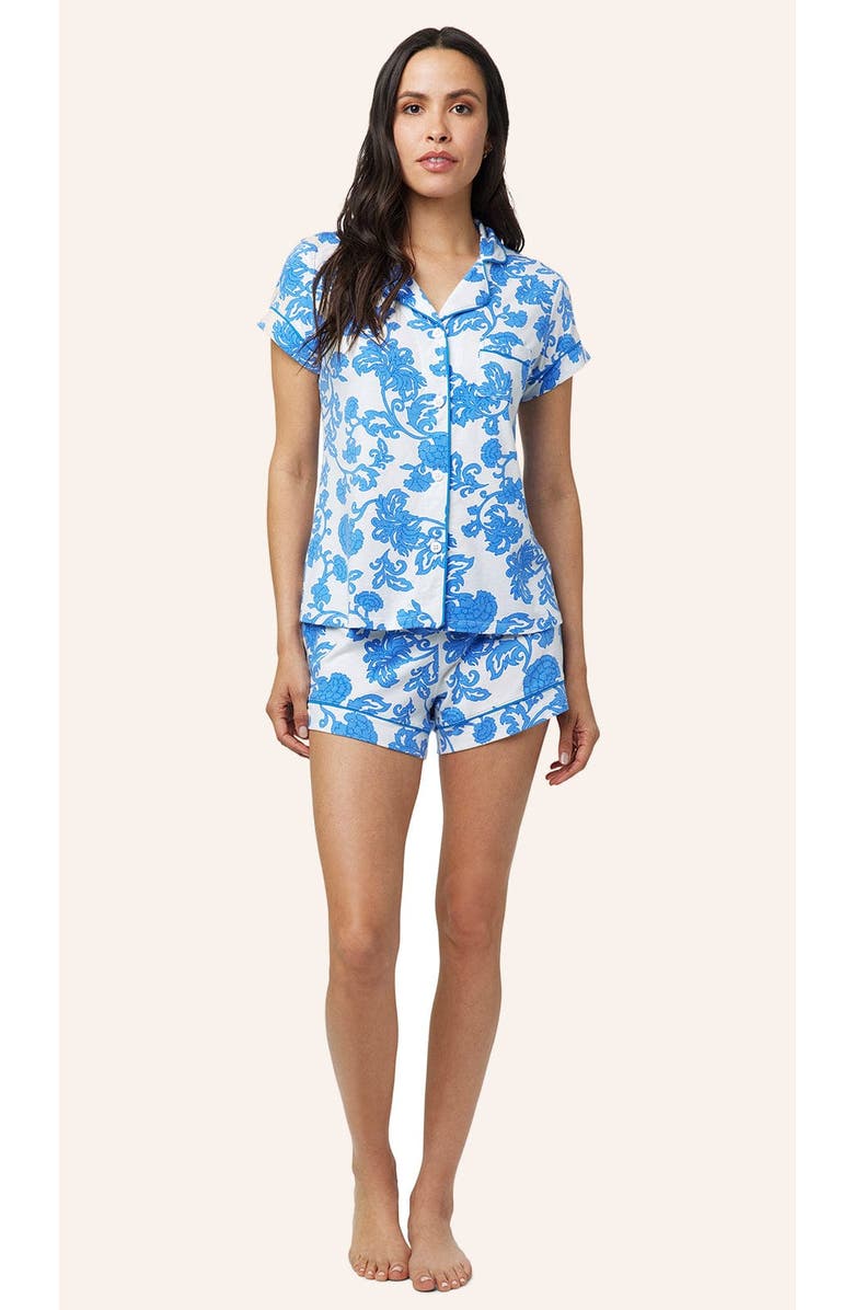 The Cat's Pajamas Pima Knit Short Pajama Set, Main, color, Chrysantheme