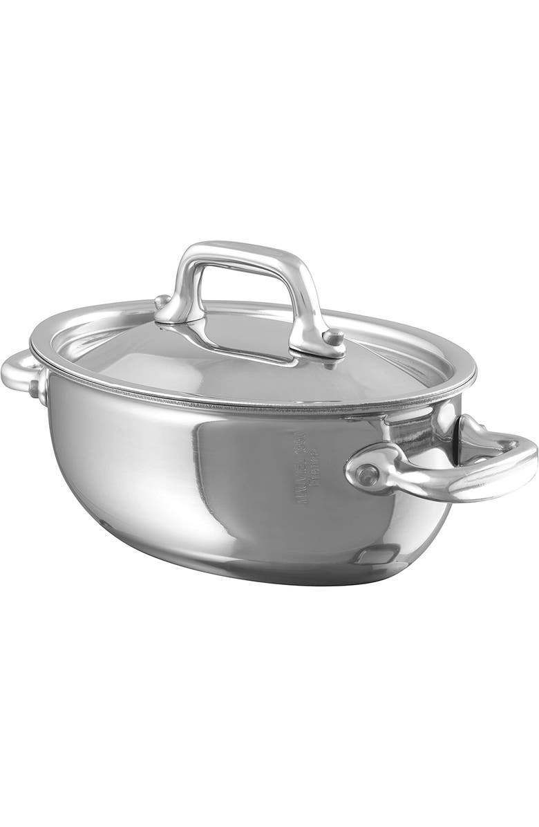Mauviel M'Minis Oval Cocotte With Lid, 4.7 Inch, Main, color, Silver