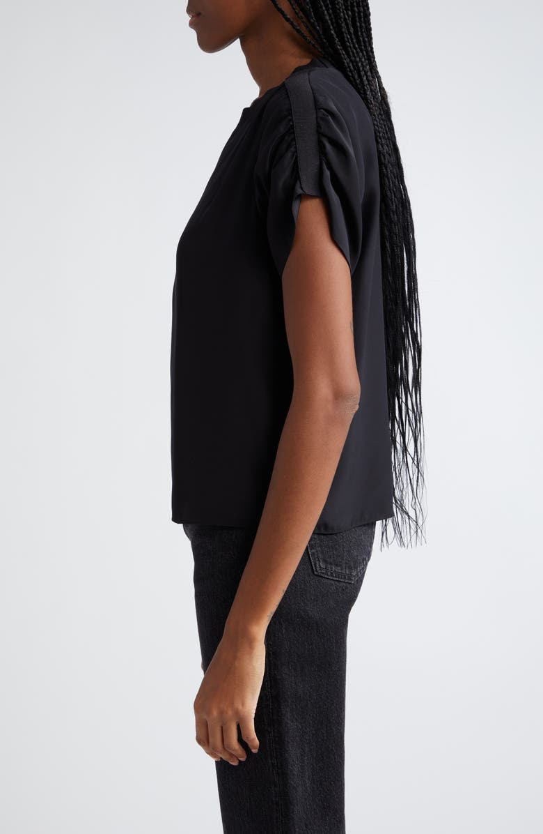 Cinq à Sept Lorainne Ruched Dolman Sleeve Silk Top, Alternate, color, 