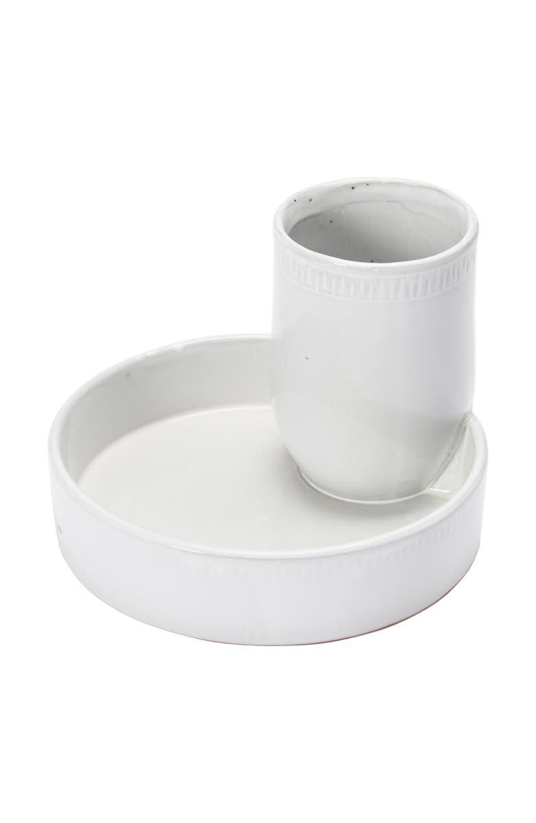 Storied Home Terra cotta Tray w 2 Sections, Main, color, White