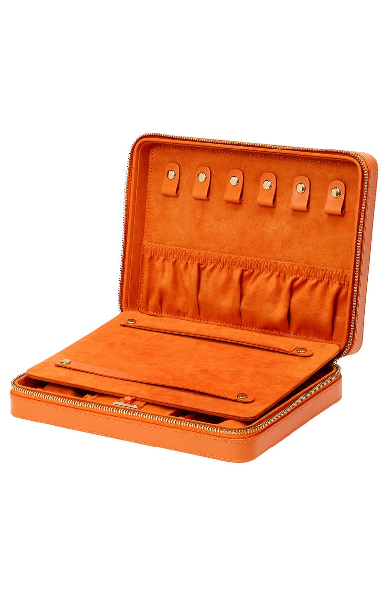 WOLF Maria Large Zip Jewelry Case, Alternate, color, Tangerine