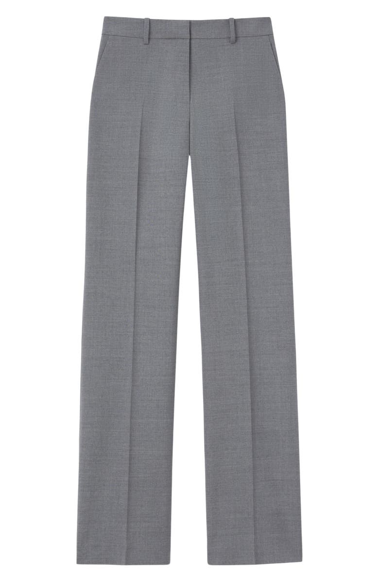 Lafayette 148 New York Gates Stretch Wool Straight Leg Pants, Alternate, color, Nickel Melange