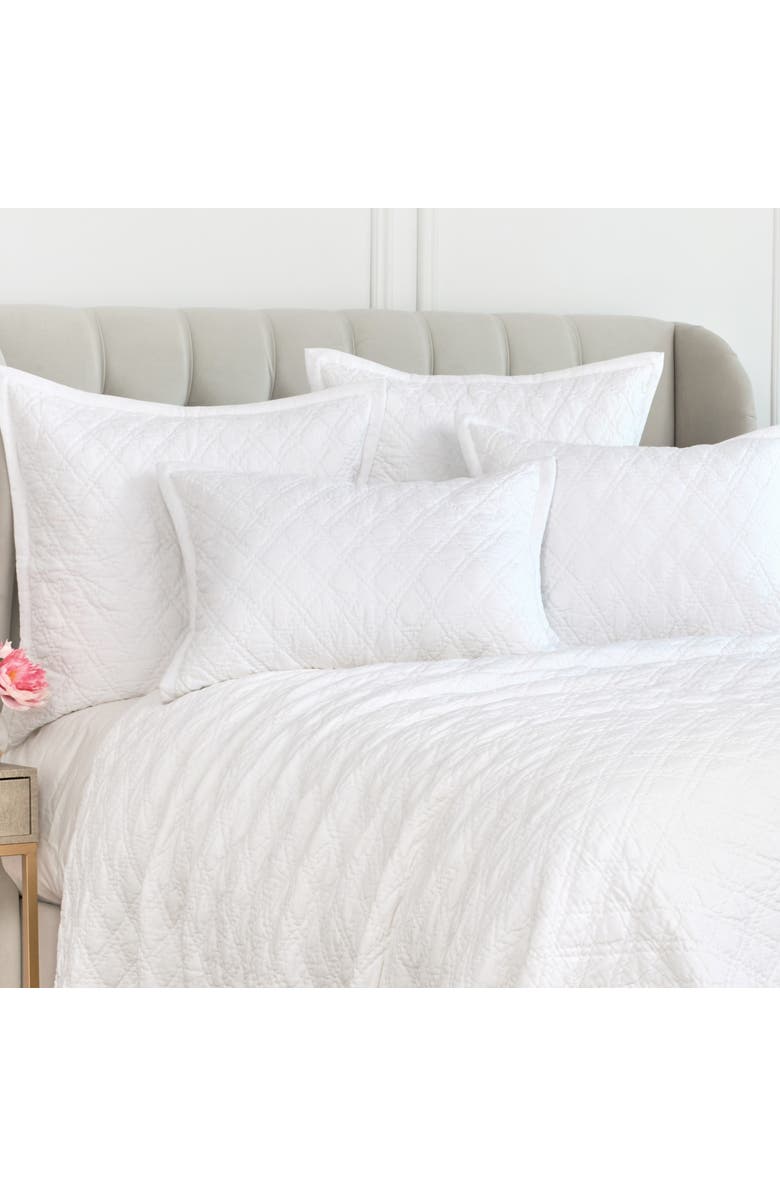 ELISABETH YORK Emory Dove 100% Cotton Euro Sham 26" x 26", Main, color, White