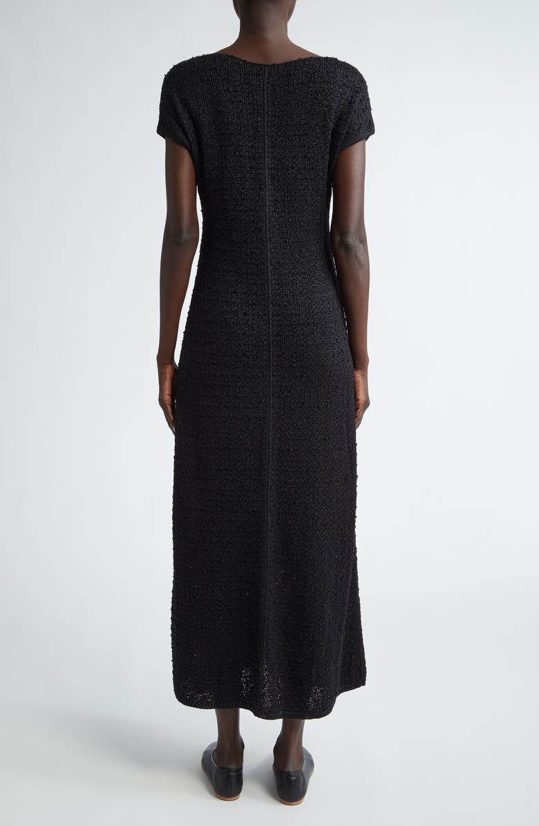 Lafayette 148 New York Textured Stitch Tussah Silk Midi Dress, Alternate, color, 