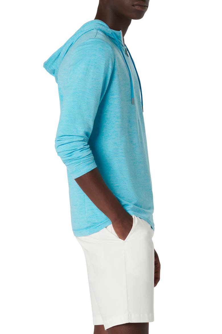 Quarter Zip Performance Hoodie, Alternate, color, AQUA