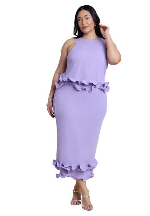 Ruffle Detail Column Maxi Dress