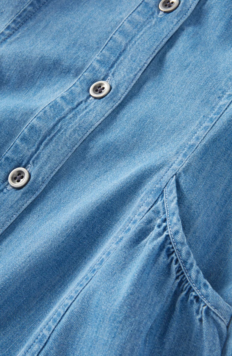 Treasure & Bond Kids' Short Sleeve Chambray Dress, Alternate, color, Mid Gem Wash