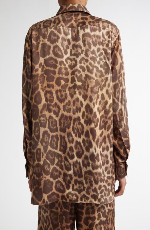 Stella Mccartney Leopard Belted Trench Coat In Multicolor Brown