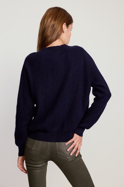 The Shirt By Rochelle Behrens The Cashmere V-neck Sweater In Blue
