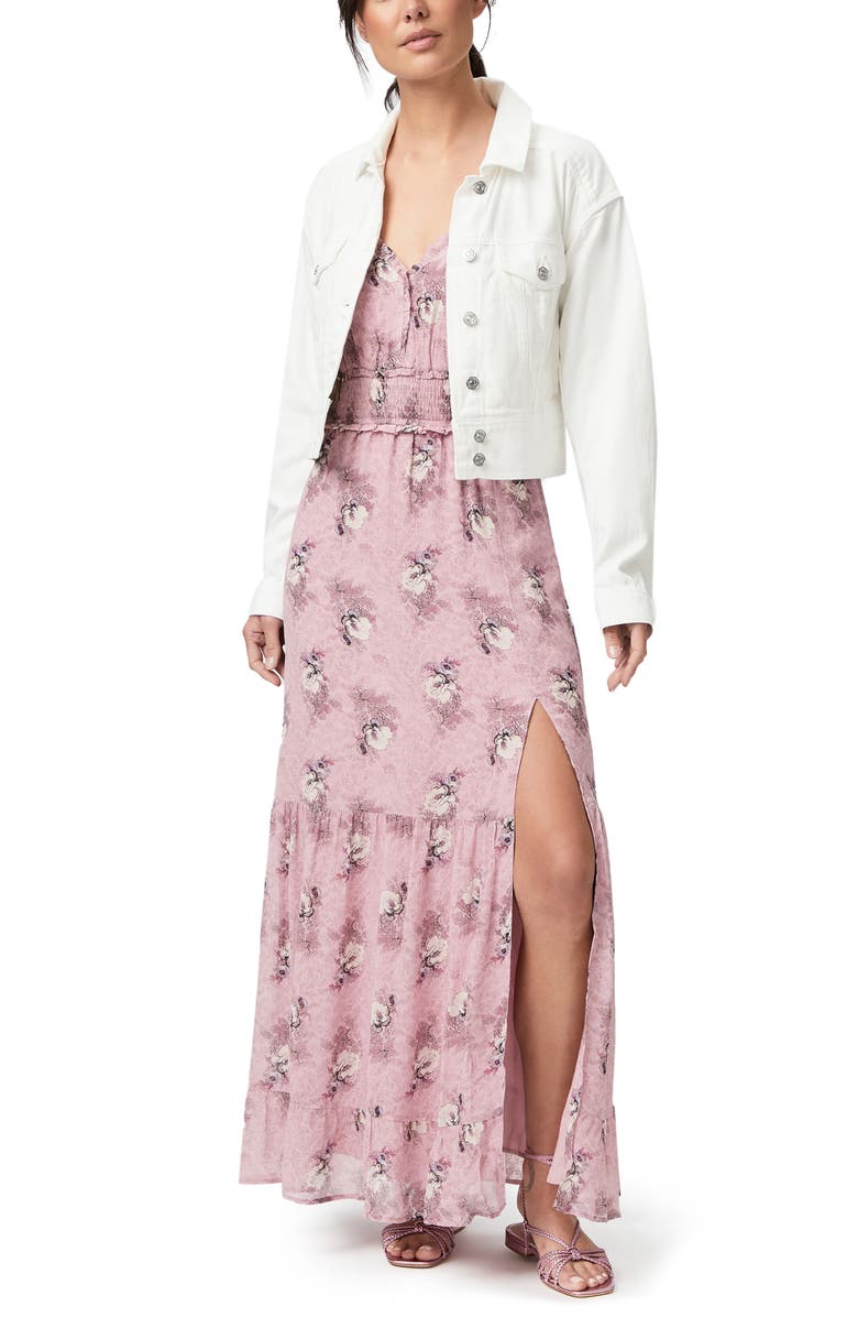 PAIGE Pacifica Floral Print Smocked Silk Sundress, Alternate, color, 