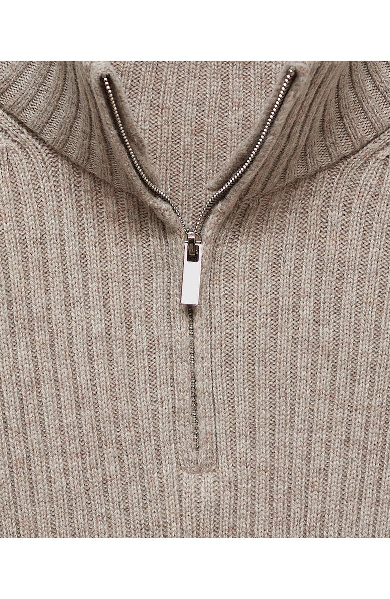 MANGO Rib Quarter Zip Sweater, Alternate, color, 
