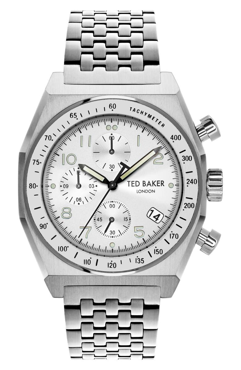 Ted Baker London Filey Chronograph Bracelet Watch, 43mm, Main, color, 