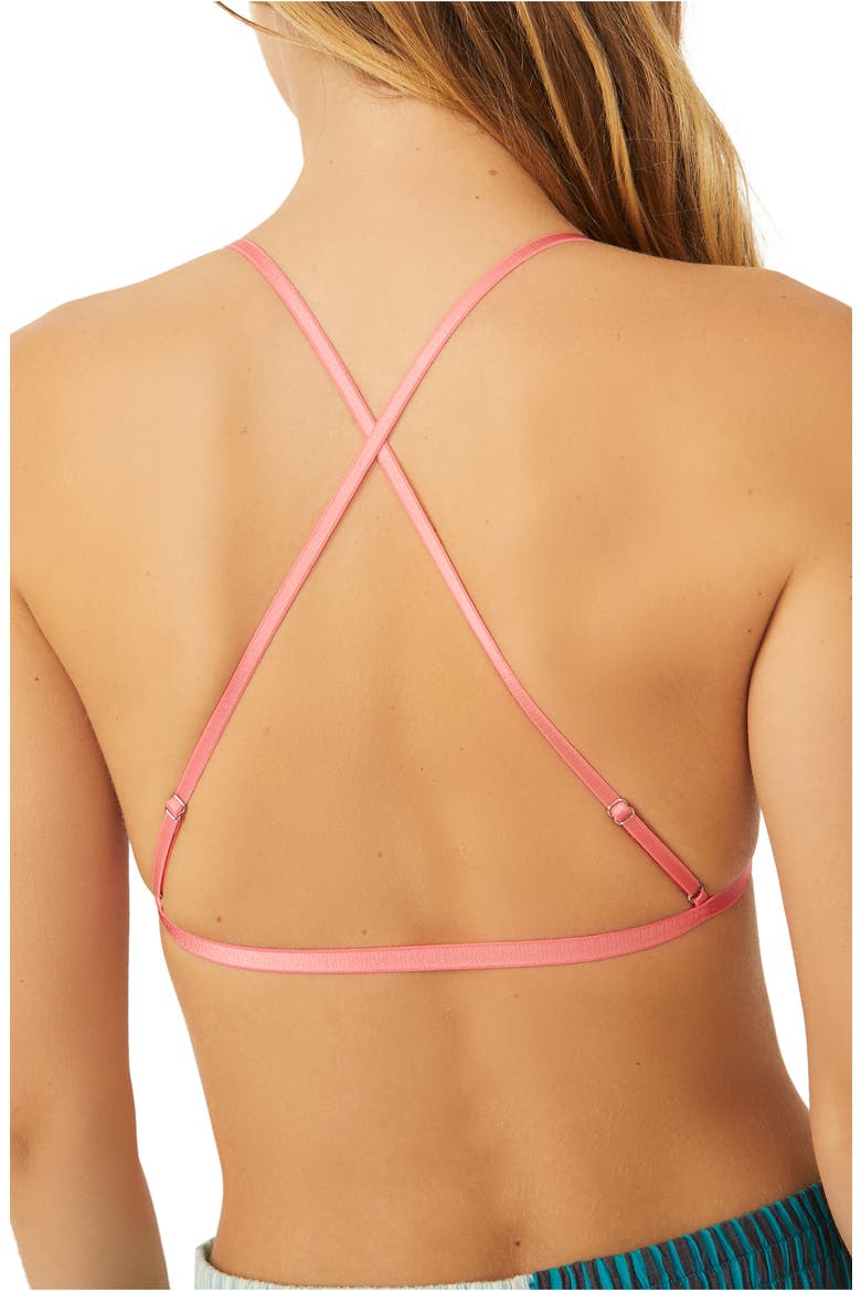 Lace Crossback Triangle Bralette, Alternate, color, ELECTROPOP