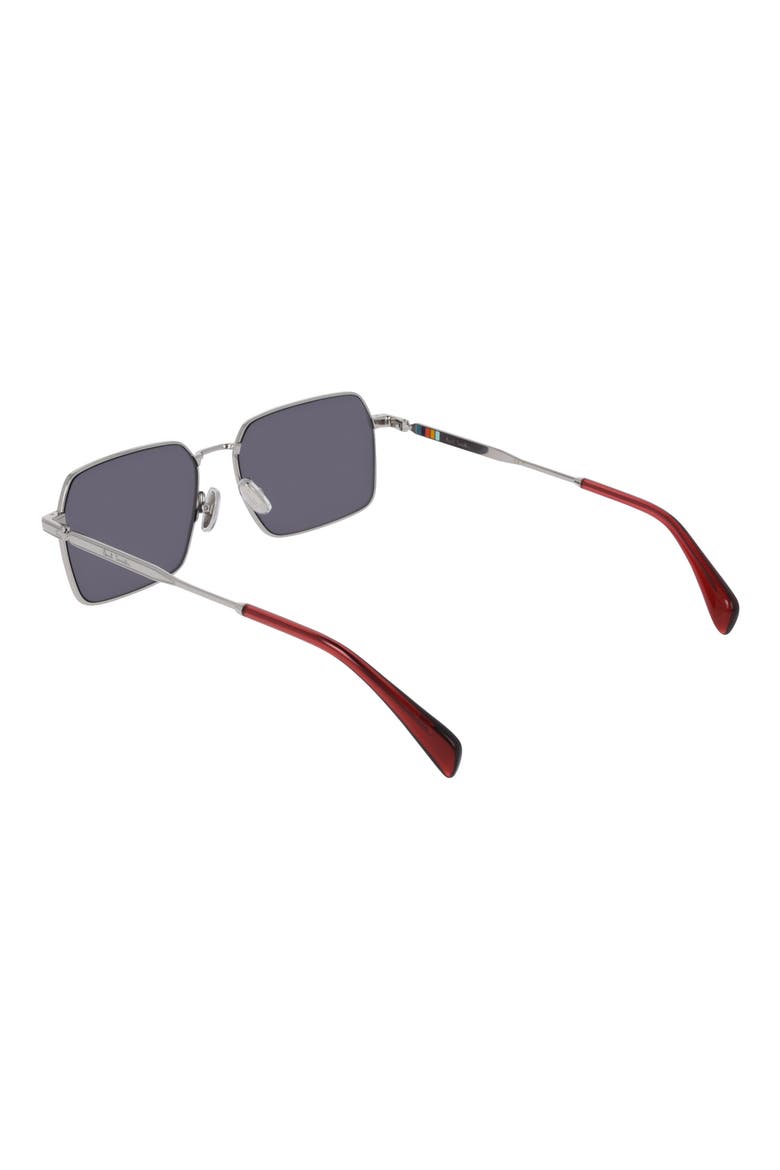 58mm Modified Rectangular Sunglasses, Alternate, color, SILVER/ GREY