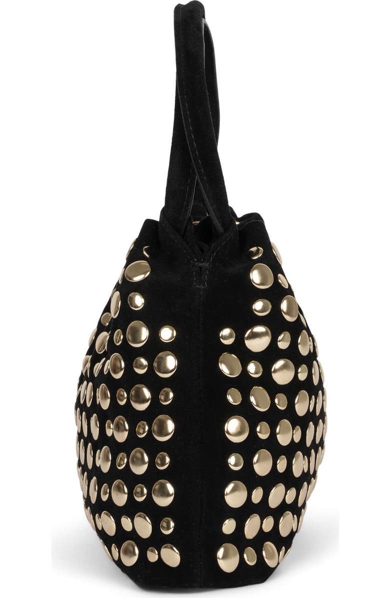 Jeffrey Campbell Lil-Brat Leather Handbag, Alternate, color, Black Suede Gold