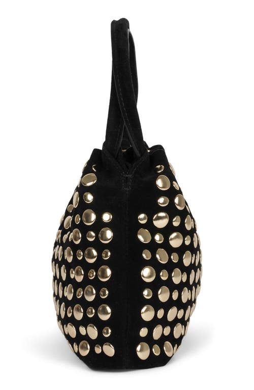 Jeffrey Campbell Lil-brat Leather Handbag In Black Suede Gold