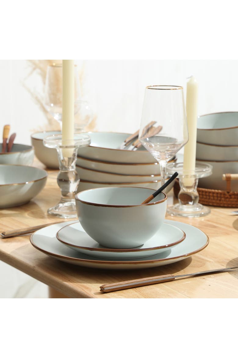 Brasa Stoneware 32-Piece Dinnerware Set, Alternate, color, Light Green