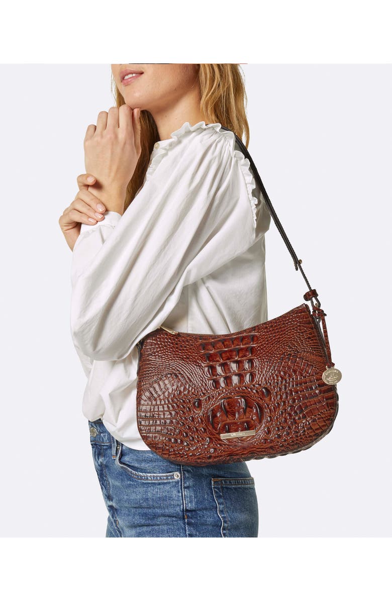 Brahmin Shayna Croc Embossed Leather Crossbody Bag, Alternate, color,
